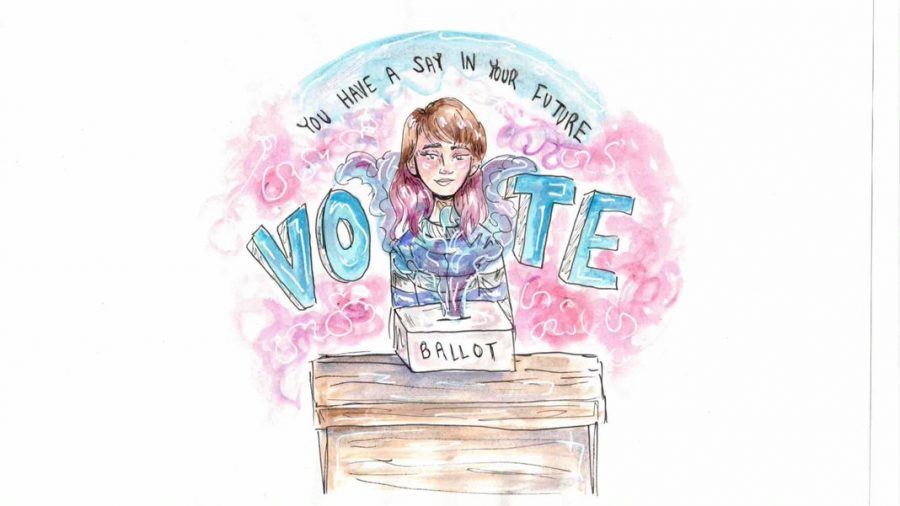 A column by a staffer on why voting is a necessary step in the United States. Artwork by Summer Purks.
