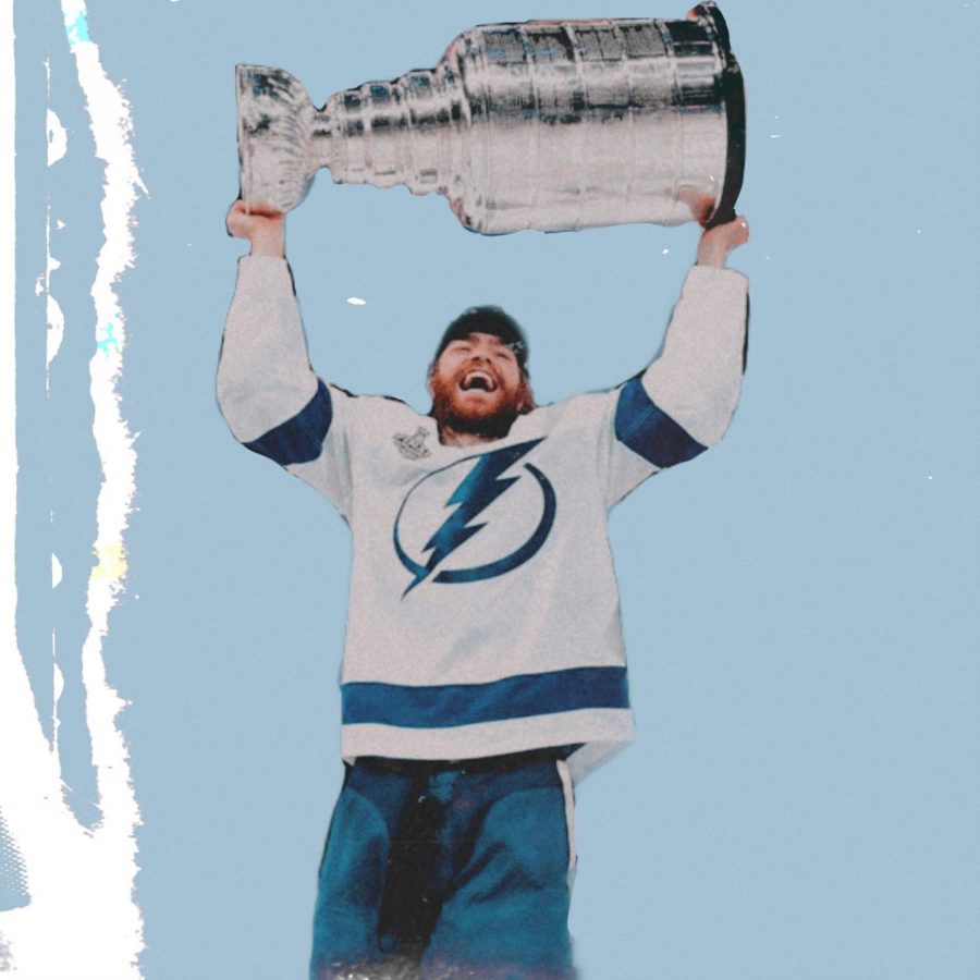 Forward Brayden Point lifts the Stanley Cup Trophy with the success of winning the playoffs for the first time since 2004. The Tampa Bay Lightning defeated the Dallas Stars in a 4-2 series win finishing Game 6 with a score of 2-0.  