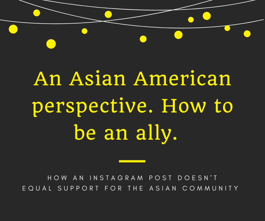 Showing an explanation for the main topic of the article, the graphic explains that an Instagram post doesn’t equate to showing actual support for the Asian American community. With the recent attacks, microaggressions have become even more important to avoid and listening to those affected is the best way to know what to do to help.  