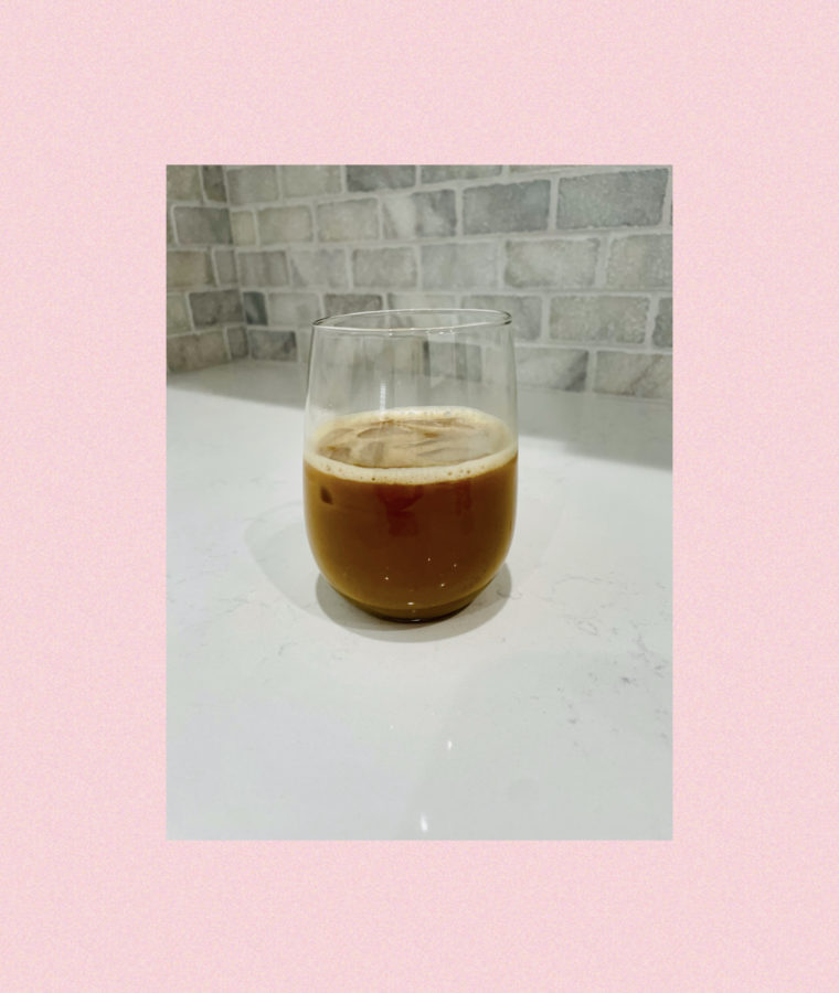 Pictured above is the completed iced coffee. Scroll to read more about the drink.  