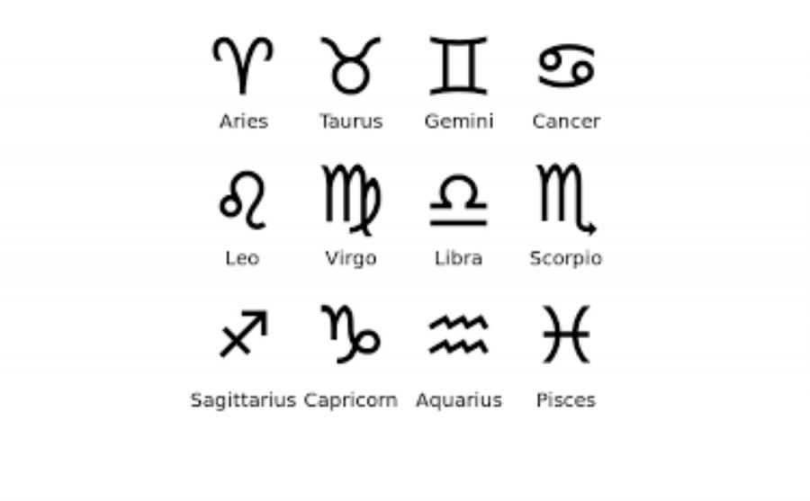 Here are the 12 zodiac signs and their symbols, each has their own unique representation. For example, Scorpio is represented by the venomous scorpion.  