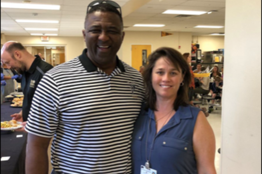 Ms. Hellenburg, on the right, is standing next to former principal, Mr. Bush. He welcomes the new school year with an open mindset and hopes she will carry the school as well as his reputation. The students of Plant have high hopes for the principal, and look forward to her beginning as the new leader of the team. 