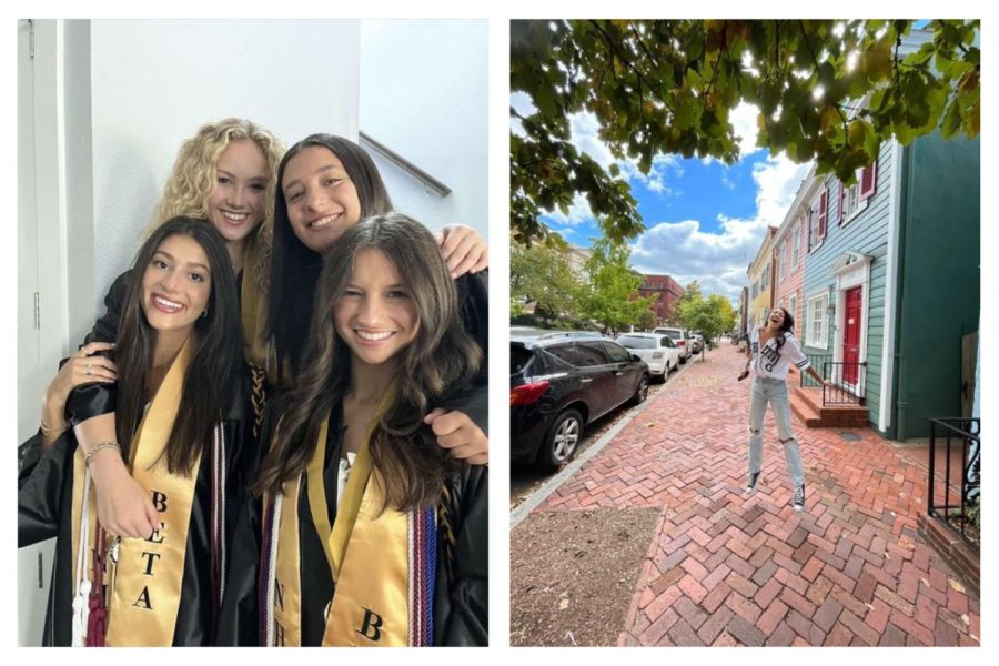 Posing then and now, a former Plant High School student, Arlie, shares about her experience at Georgetown University. Now, after spending 4 years at Plant High School, Rubin just finished her first semester at Georgetowns Business school. 