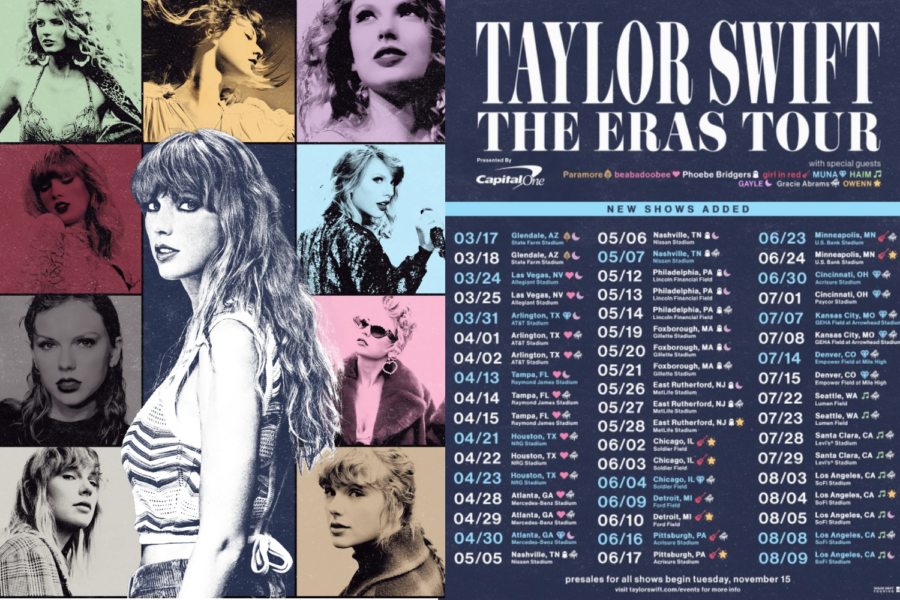 Taylor+Swift+hit+the+stage+for+night+one+of+her+highly+anticipated+Eras+tour+in+Glendale%2C+Arizona%2C+shocking+fans+with+a+diving+stunt.+The+night+was+filled+with+tons+of+showstopping+moments%2C+including+wardrobe+changes+and+more+during+the+more+than+3-hour+long+set.