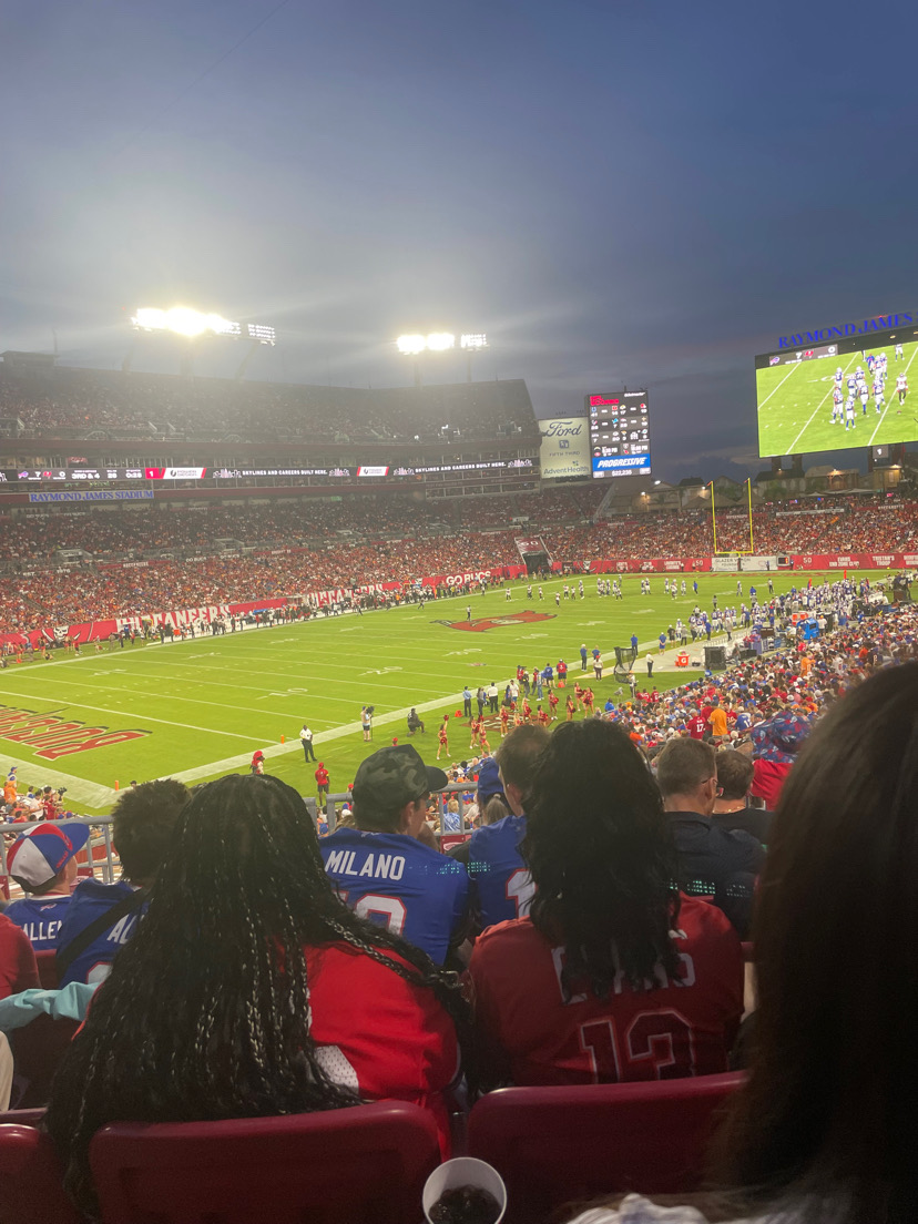 Fans were cheering loudly as the Bucs rushed the field to play their last Preseason game. The game was close, but the Bills came out with the win.