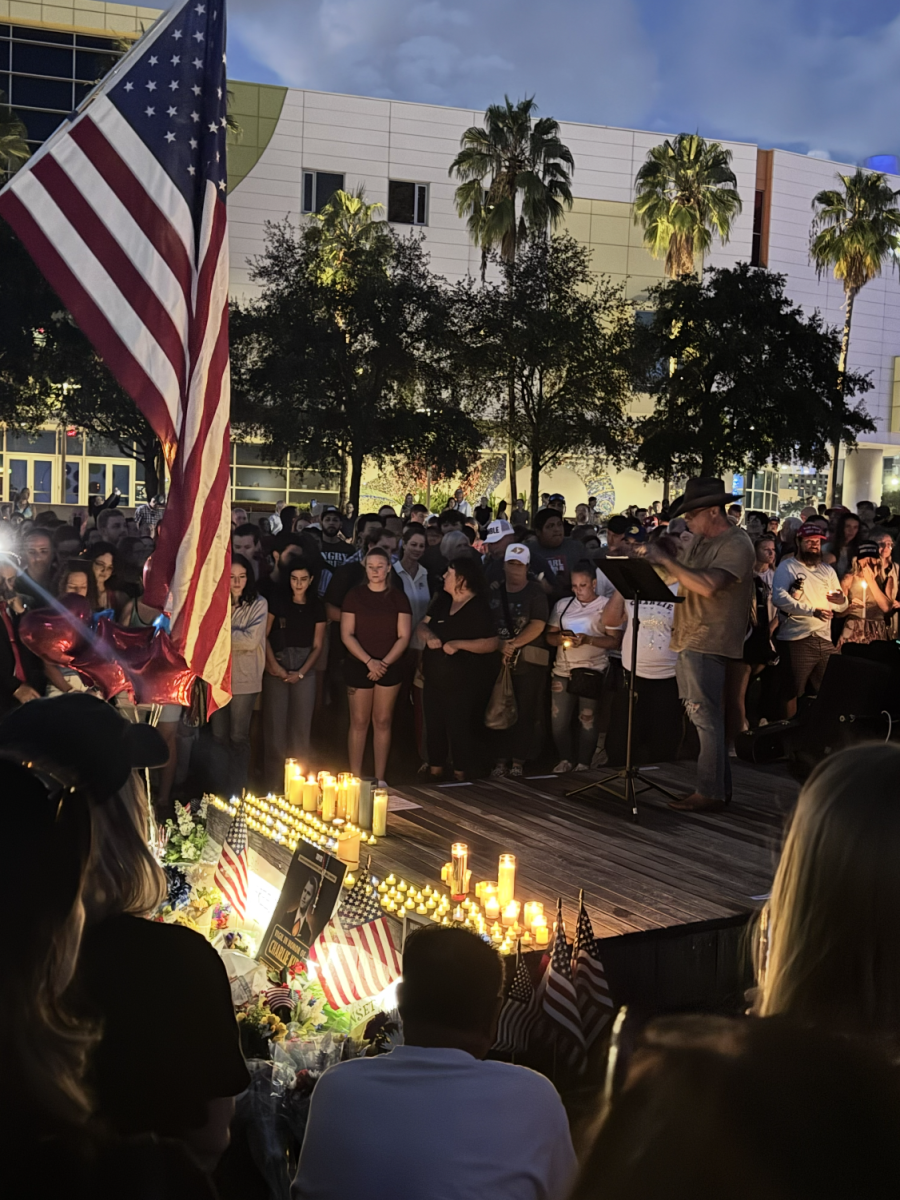 Some locals are honoring Charlie Kirk at a memorial in Tampa. Charlie Kirk died  on Sept. 10, 2025.