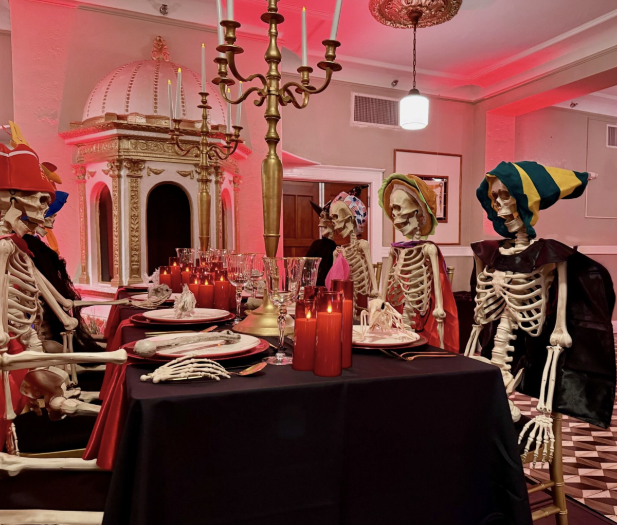 Plant High School’s haunted homecoming theme featured Halloween decorations, including skeletons placed on tables. The event took place on Oct. 11, 2025, at The Cuban Club in Ybor City, with more than 1,200 students attending. 