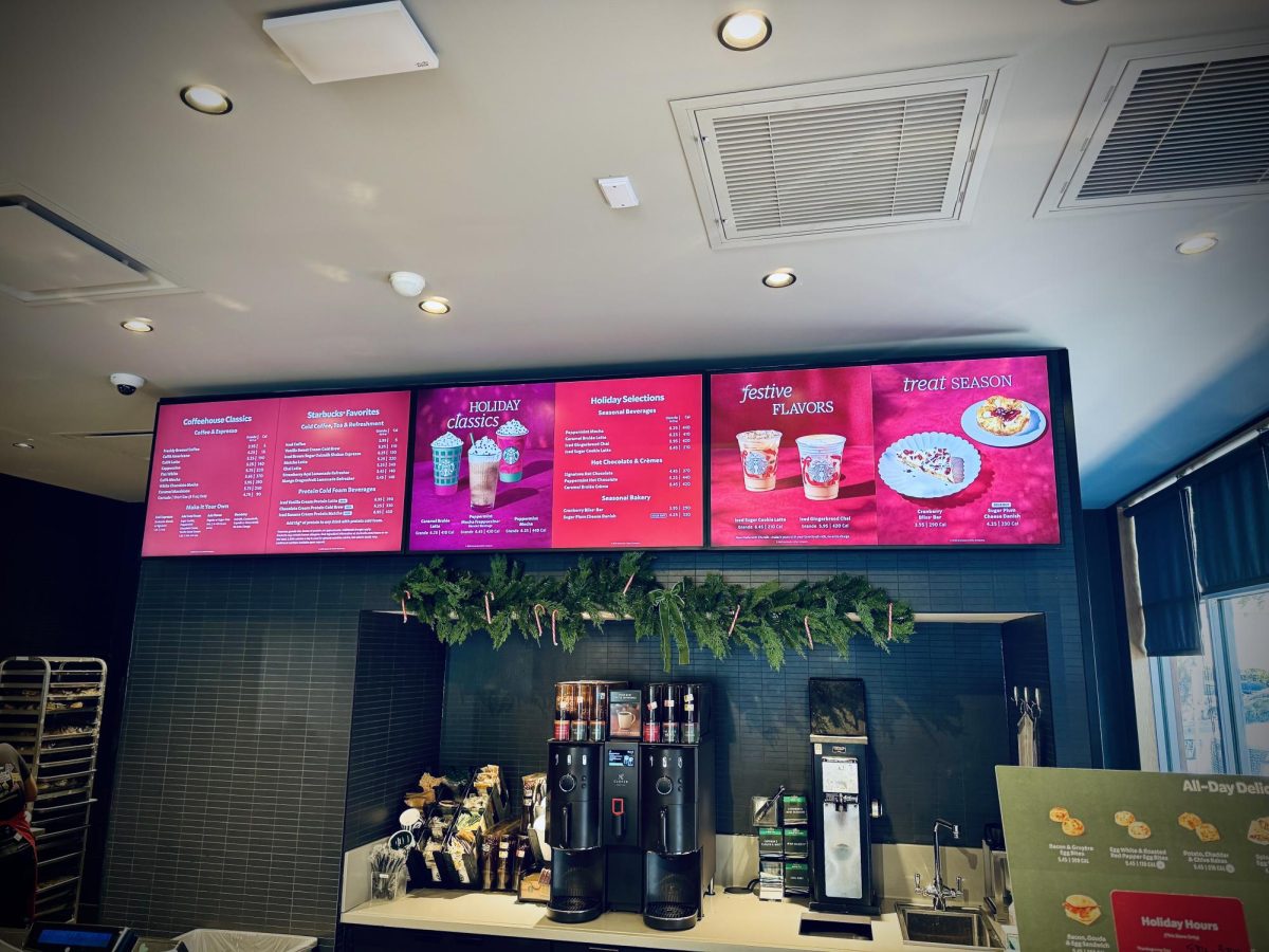 Starbucks holiday menu is now on display, complete with festive drinks, treats, and seasonal decorations. In past years, many Plant students have stopped by this location before and after school since it’s just a short walk away.