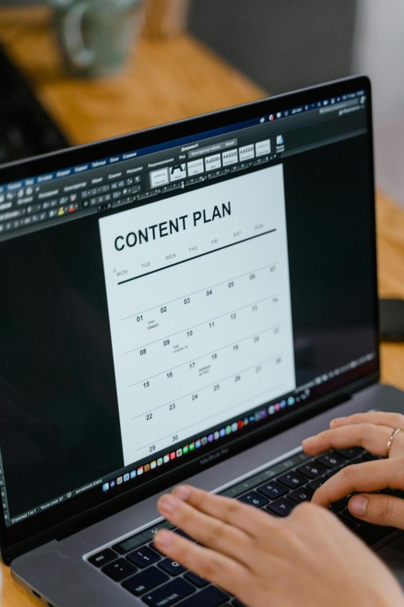 A content plan ensures everything is organized and scheduled efficiently. Students spent time planning marketing posts and branding for their small businesses.