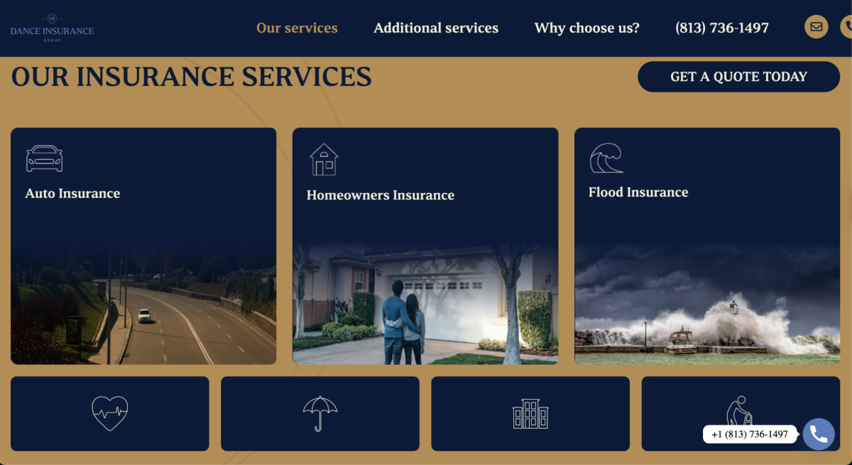 An insurance brokerage: Dance insurance advertising their services. Driving for teen drivers has become increasingly expensive to where many people are having issues with the affordability of it.