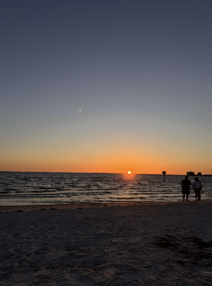 The sun rises during the vernal equinox, when daylight and nighttime hours are nearly equal around the world. The photo was taken during a previous equinox observation. 