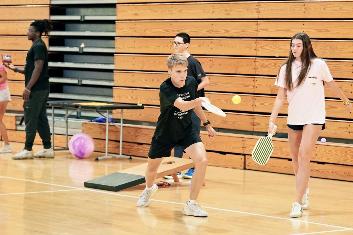 Ryan Pavliga (11) and other students participating in pickleball and other games are available at Dance Marathon. On Saturday, April 28, Plant introduced its first ever Dance Marathon to raise money for charity for the families of the children that can’t treatments at St. Jude’s children’s hospital. 